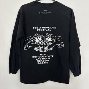 TDE Revolve Festival Shirt Mens Medium Black Long Sleeve Top Dawg SZA Jay Rock‎